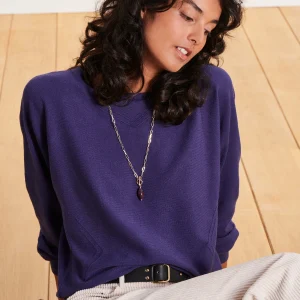 Pull bleu marine maille fine