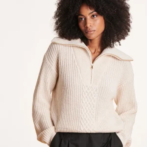 Pull camionneur écru en laine