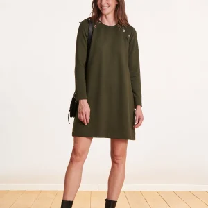 Robe courte kaki boutonnage épaules