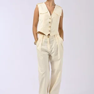 Gilet sans manches Florine Ecru