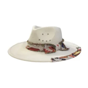 CHAPEAU FEDORA AVEC BANDE TISSEE