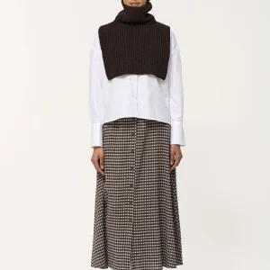 Plastron marron col roulé