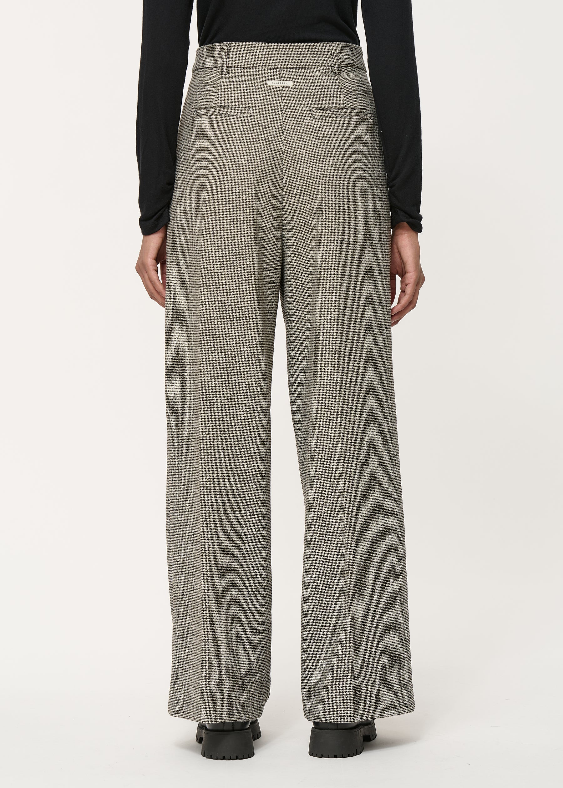 Pantalon large gris à motif pied-de-puce – Image 2
