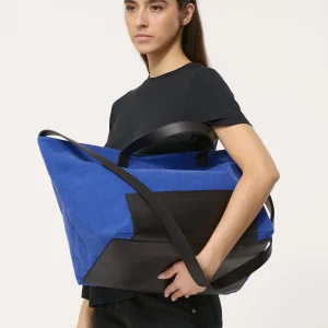 Sac cabas bleu bi-matière