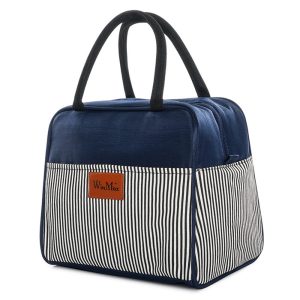 Lunch Bag Femme Rayé – Bleu