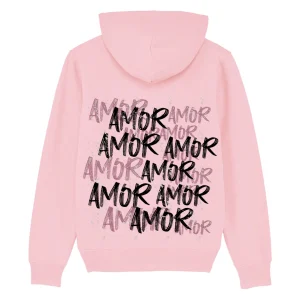 Sweat Capuche Rose Clair Amor
