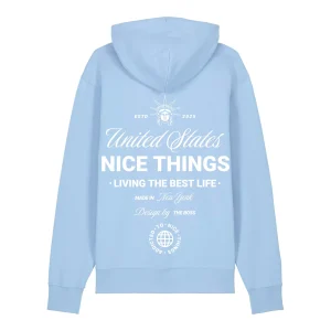 Sweat Capuche Light Blue –  Nyc Héritage