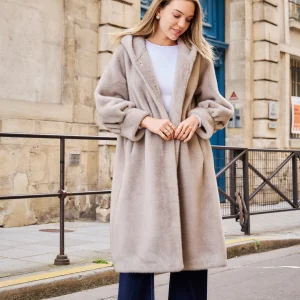 ISABELLA - Manteau à capuche en fausse fourrure