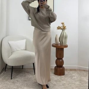 JUPE LONGUE BEIGE GABY