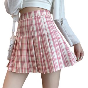 Jupe Écossaise Rose et Blanc