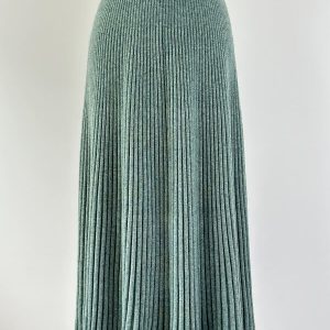 Jupe longue hiver femme pure laine mérinos vert céladon – Vanessa