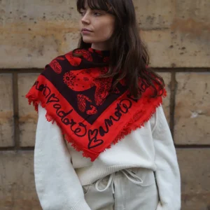 Foulard Bandana Lana Coeur Red Corail