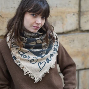 Foulard Bandana Lana Sable Coeur