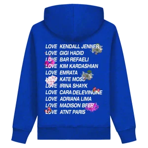 Sweat Capuche Bleu Roi Love Flower