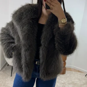 MANTEAU FAUSSE FOURRURE CAFÉ