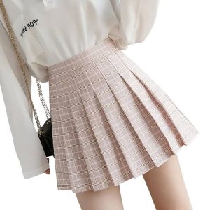 Mini Jupe Tartan Plissée Rose Et Blanc