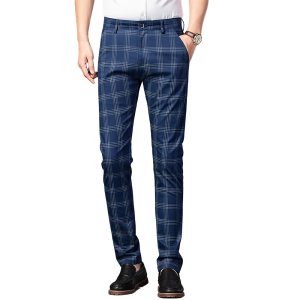 Pantalon Écossais Bleu à Carreaux