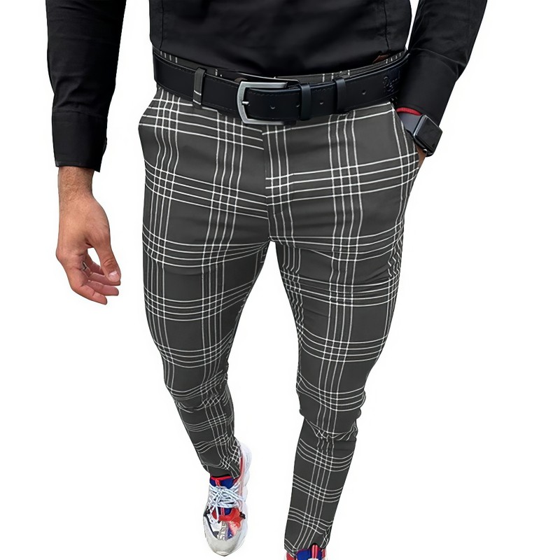 Pantalon Tartan à Carreaux Homme Slim