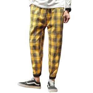 Pantalon Tartan Jaune à Carreaux Homme