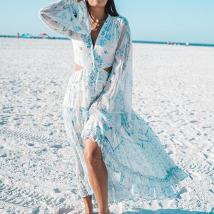 Robe Bohème Mousseline Fleurs Asymétrique