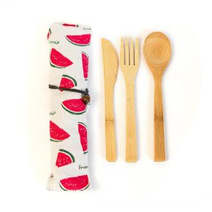 Couverts Réutilisables en Bambou Pastèque