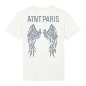 Tee Shirt Blanc unisexe Dark Angel Strass