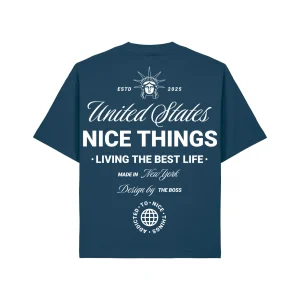 T-shirt oversize Bleu Pétrole Nyc Heritage