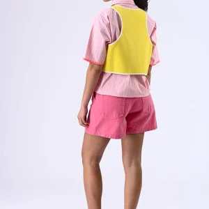 Gilet court sans manches jaune