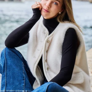 ZOHRA - Gilet sans manches en fausse fourrure