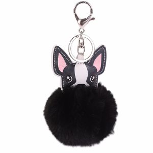 Porte-clés Pompon Chien – Noir