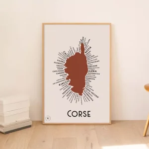 Affiche Carte de la Corse