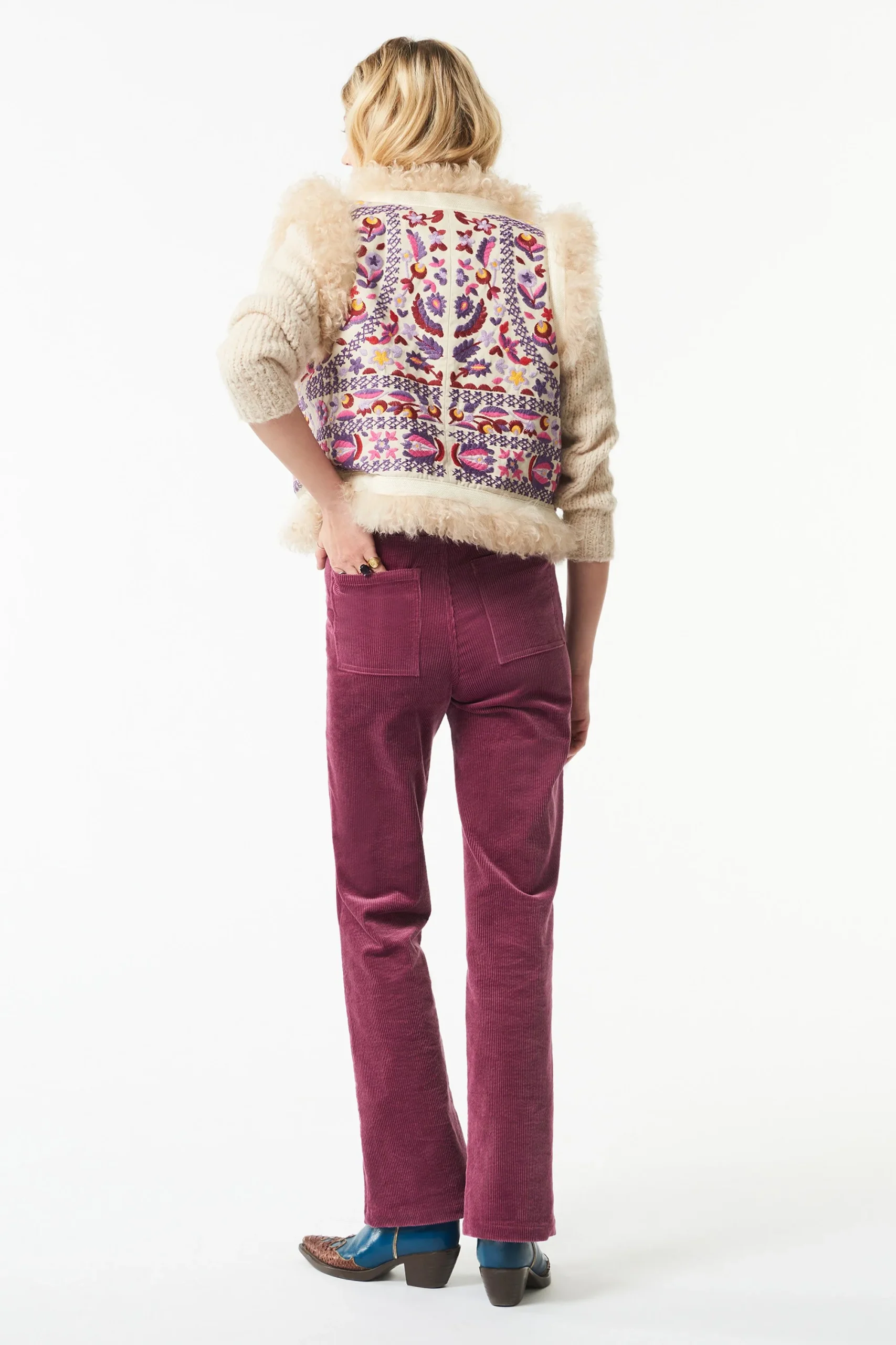 Gilet en fourrure Huga - Beige – Image 3