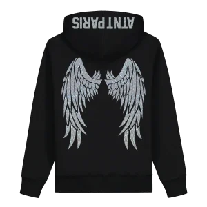Strass - Sweat Capuche Noir Dark Angel