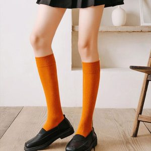 Haute Chaussette Femme Unie