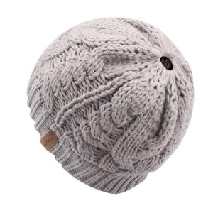 Bonnet Ponytail Tricot – Gris