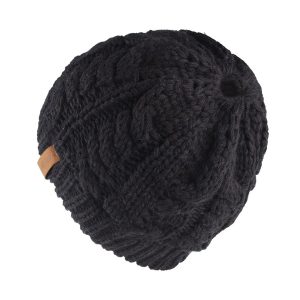 Bonnet Ponytail Tricot – Noir