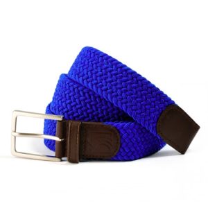 Ceinture tressée bleu roi
