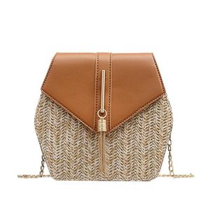 Sac à Main Paille et Cuir Kristal