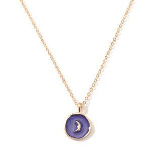 Collier Pendentif Lune Bleu Foncé – Bélanie