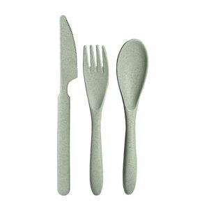 Couverts Réutilisables en Paille de Blé – Vert