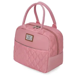 Lunch Bag Femme Matelassé Satin Rose