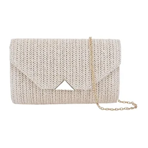Pochette Bohème Paille Blanche – APONI
