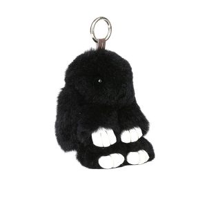 Porte-clef Lapin Peluche – Noir