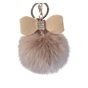 Porte-clés Pompon Nœud – Camel