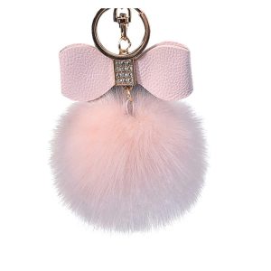 Porte-clés Pompon Nœud – Rose