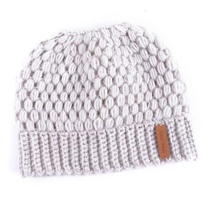 Bonnet Laine Queue de Cheval NEVADA – Blanc