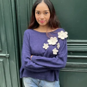 Pull Henry Denim Bleu