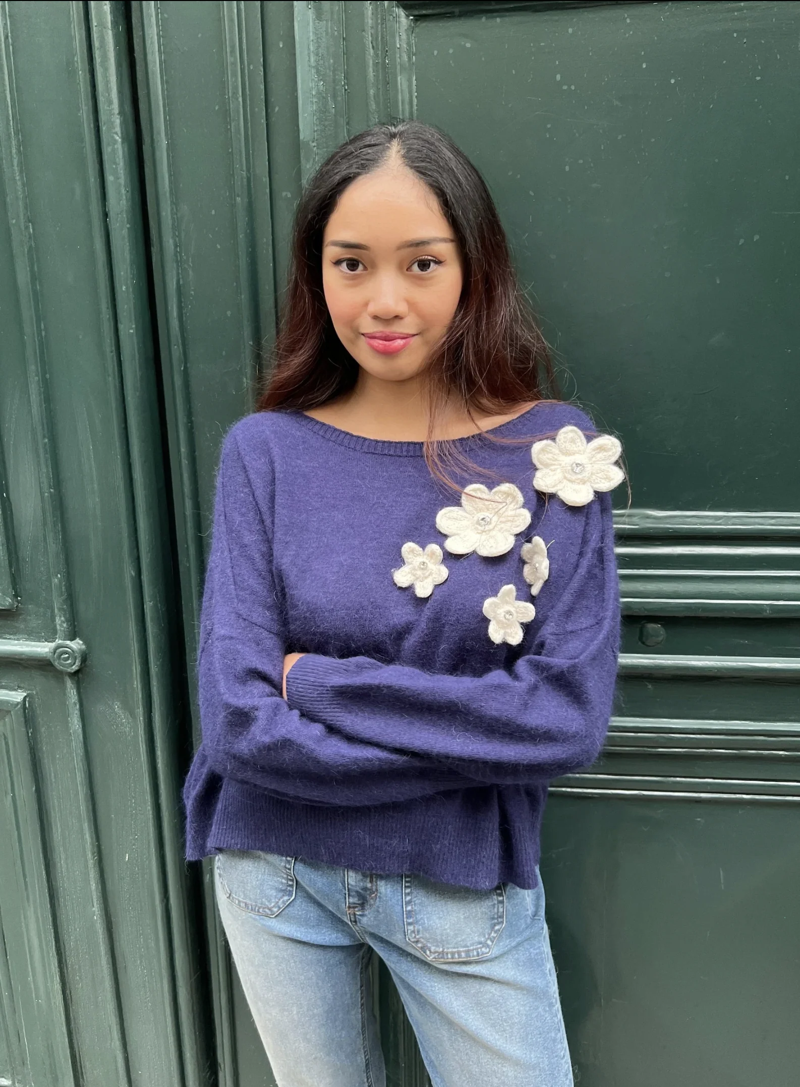 Pull Henry Denim Bleu