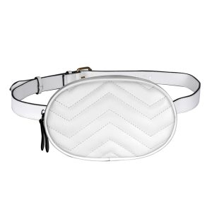 Sac Ceinture Matelassé Chevron Blanc JANE