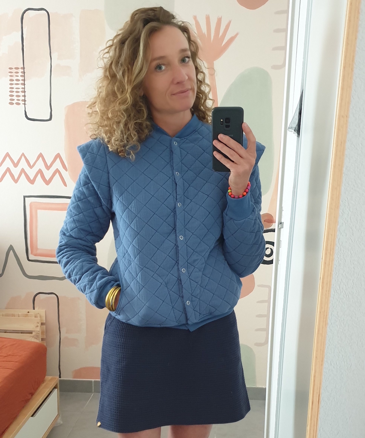 Teddy matelassé femme Bleu Jean 38 – Image 2